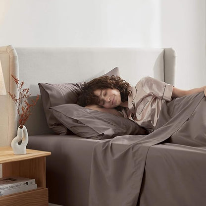 Nestl Twin Sheet Set - 1800 Ultra-Soft Microfiber Twin Bed Sheets - Double Brushed - Deep Pockets - Easy Fit - Extra Soft - 3 Piece Set - Bedding Sheets & Pillowcases (Twin, Chocolate Brown)