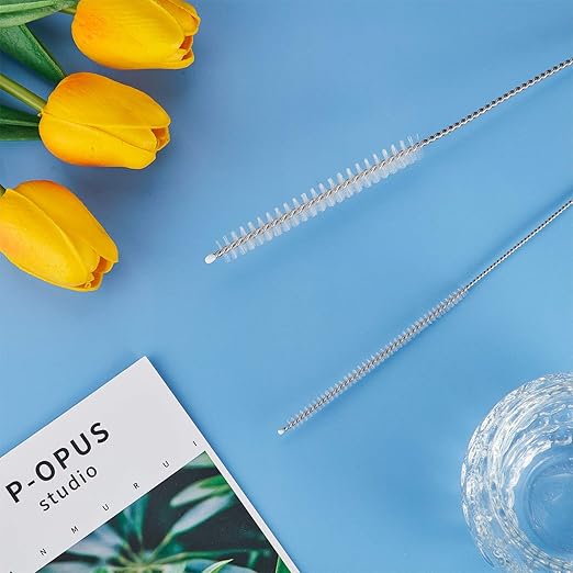 4 Pieces Feeding Tube Brushes, Long Pipe Cleaners Straw Cleaning Brushes, 32 Inches Long with Soft Nylon Bristles Head, Suitable for Cleaning Feeding Tubes