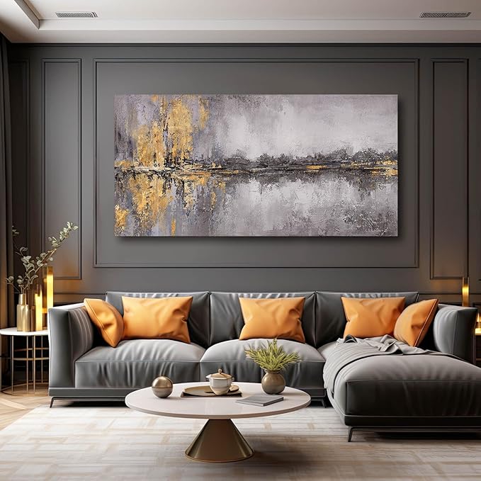 Canvas Wall Art Modern Home Decor Wall Abstract Gold Wall Pictures Posters & Prints Home Decorations for Living Room Bedroom Office 30"x60"