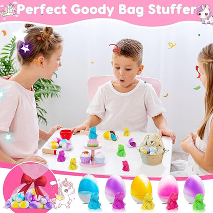 48PCS Kid Party Favors Hatching Unicorn Egg Goodie Treat Bag Stuffers Classroom Carnival Prize Small Toy Bulk Pinata Fillers Birthday Gift Girl Boy Treasure Box Grow in Water Party Supplies 3-5 4-8 Up