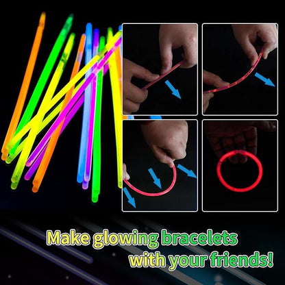 150 Pack 8” Red Glow Sticks Bulk with 150 Connectors Neon Glow In The Dark Party favors Supplies for Holiday Birthday Party Decoration (Red)