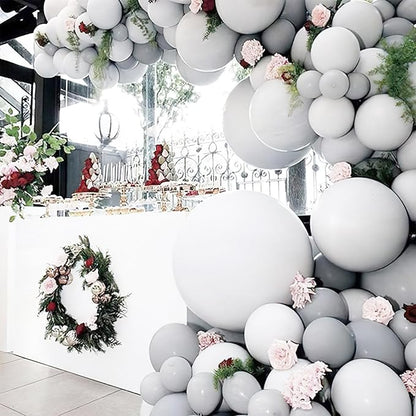 PartyWoo Gray Balloons 50 pcs 12 Inch Pastel Gray Latex Balloons for Graduation Wedding Baby Shower Bridal Shower Gender Reveal Anniversary Birthday Party Decorations Gray-Y76
