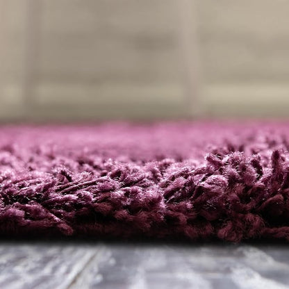 Unique Loom Solid Shag Collection Area Rug (8'x 11' Rectangle, Eggplant Purple)