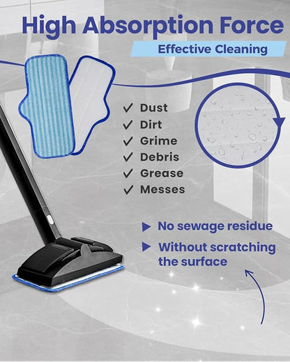 Microfiber Pads Compatible with Dupray Neat Steam Cleaner, Reusable Steam Mop Replacement Pads Fit for Dupray Steam Cleaner Accessories, Steamer cloth cover Durable & Washable - 3 Pack
