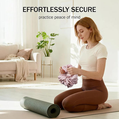 Slim Panda Yoga Mat Scrunchie, Secures Your Mat In Style & Cute, Durable Stretchable Velvet Fabric Yoga Mat Carrying Strap Fits All Standard Yoga Mats (mat not included)