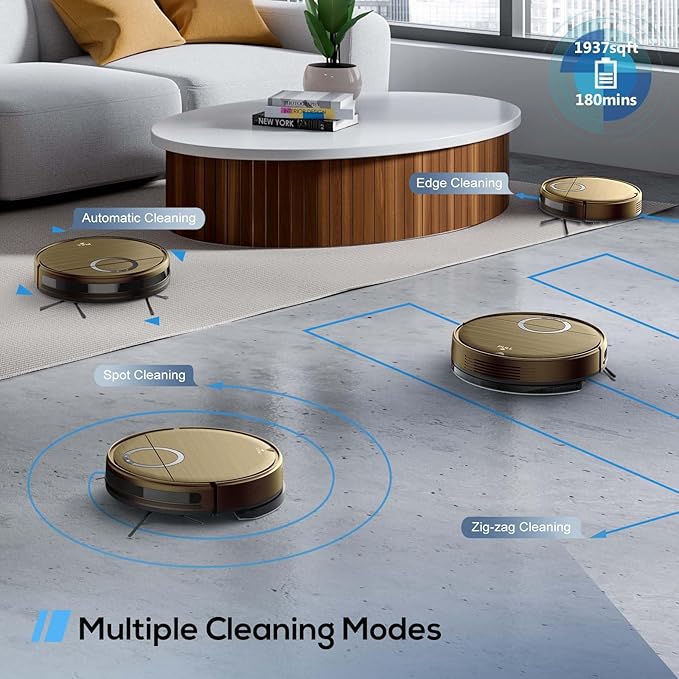 Robot Vacuum and Mop Combo, 2 in 1 Mopping Robot Vacuum Cleaner with Schedule, Wi-Fi/Voice/App, Strong Suction, Easy of Use, Self-Charging Robotic Vacuum, Slim, Ideal for Hard Floor, Pet Hair, Carpet