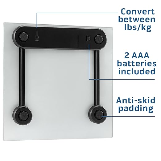 Health o meter Compact Digital Glass Bathroom Scale – 450 lb Capacity, 4 Load Cells, 3.2" LCD Display, Tempered Glass Platform, Auto Shut-Off, Low Battery Indicator, Non-Skid Feet, 5-Year Warranty