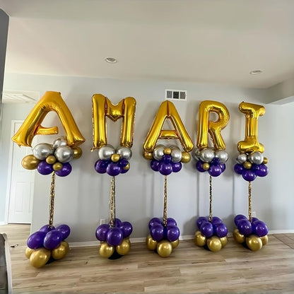 Giant K Alphabet Name Balloon, Gold Self Inflating Custom Letter Balloons Birthday Decor, 40 Inch Helium Mylar Foil Word Balloons Letters for Girls Men Anniversary Party Graduation Decoration Supplies