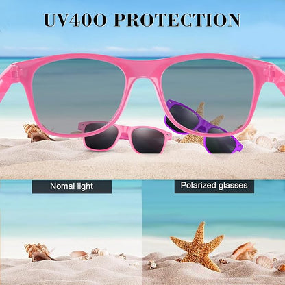 FEPITO 24 Pack Party Sunglasses Bulk for Birthday Party Favors Goody Bag Fillers for Beach Pool Party Toys for Adults, Pink
