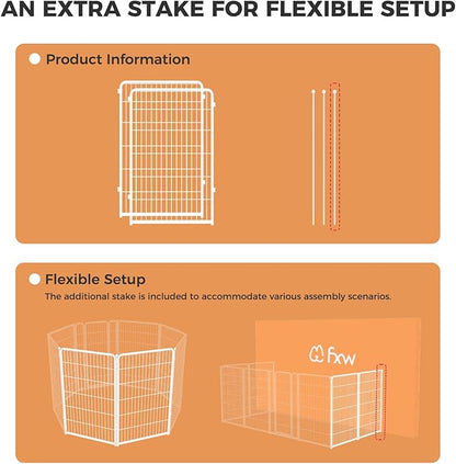 FXW Homeplus Unleashed Indoor Dog Playpen - Stress-Free and Safe Play, Heavy Duty 45 Inch 2 Panels Dog Pen for Large Dogs, White│Patented