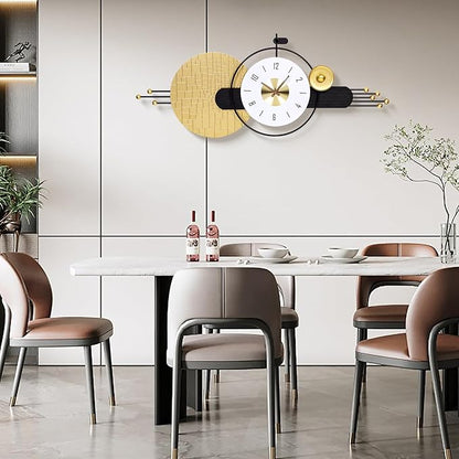 47x19 Inches Large Modern Silent Wall Clock Battery Operated, Non-Ticking Quartz Decorative Analog Clocks for Living Room, Bedroom, Hallway - Minimalist Home & Office Decor, Easy to Read