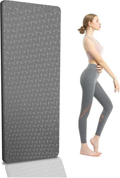 Yoga Mat 1/3 inch QMKGEC Exercise Mats 8mm TPE Non-Slip Extra Thick High-Density Eco Friendly for Yoga Workout Pilates Yoga Mats for Women Men