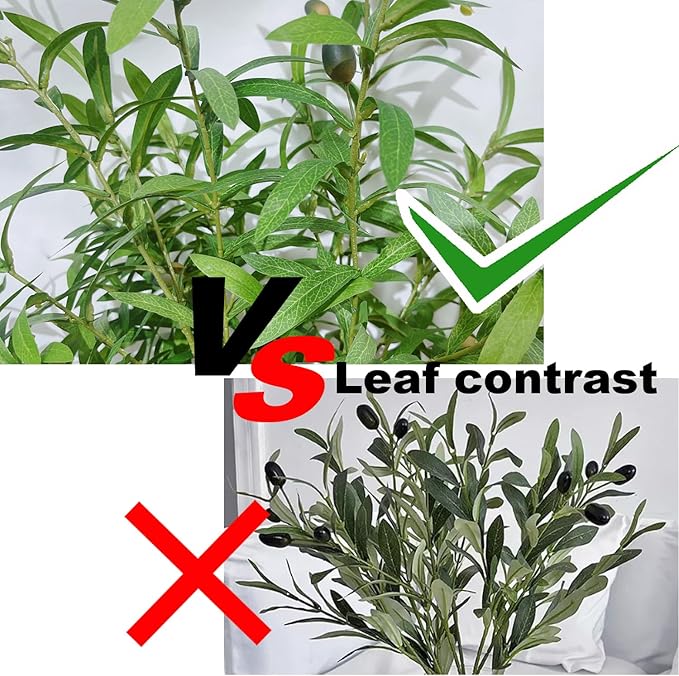 Fake Tree Faux Olive Tree Artificial Olive Trees Artificial Indoor Realistic Potted Silk Indoor Large Fruit for Home Offices, Living Rooms, Bedrooms, Stairs and Foyer Decor (8 Ft Leaf Type)