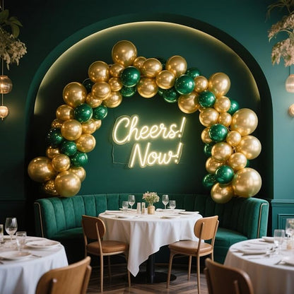 Metallic Gold Balloons 100 Pack, 12 Inch Chrome Latex Helium Garland for Elegant Birthday Wedding Baby Shower Arch Party Decorations