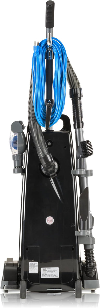 Prolux 8000 Commercial Upright Vacuum with On Board Tools, Bagged Vacuum Cleaner, Commercial Vacuum, HEPA Filter, Floor Selector Switch, 12-Amp Amtek Motor, 107 CFM Suction Power