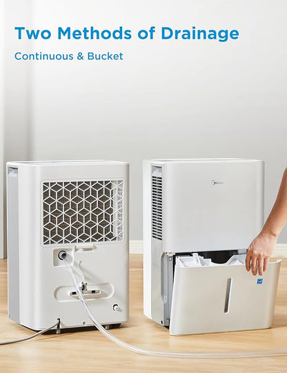 Midea 1,500 Sq. Ft. Energy Star Certified Dehumidifier With Reusable Air Filter 22 Pint - Ideal For Basements, Large & Medium Sized Rooms, And Bathrooms (White)