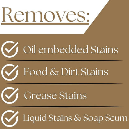 GEODE Natural Stone Grout Cleaner & Brush for tile floors - non-damaging, safe for Marble, Limestone, Travertine, Ceramic - Industrial Strength Tile, Stain Remover, Powerful Formula (32 oz)