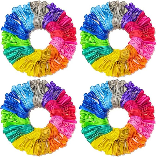 400 Pcs Balloons Assorted Color, Rainbow Birthday Balloon Bulk Pack of Strong Latex Balloons for Birthday Wedding Anniversary Party Decorations