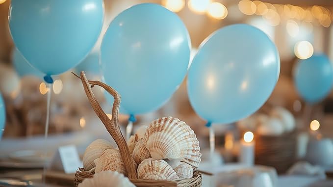 Light Blue Balloons 50 Pack, 12 Inch Latex Baby Blue Balloons, Balloon Pack For Birthdays, Weddings, Baby Showers, Holidays