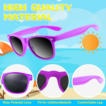 ASTARON 12 Pack Party Sunglasses Bulk Neon Party Favors for Beach Wedding Party Pool Party Supplies