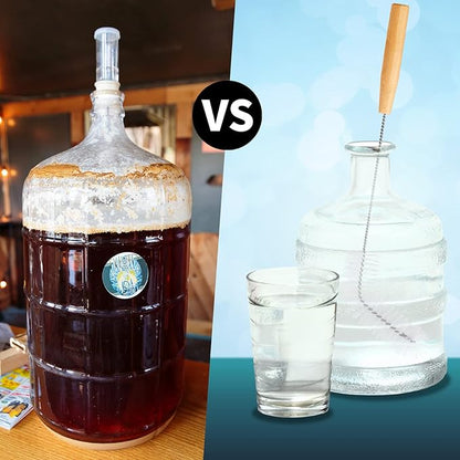 2 Pieces Nylon Carboy Cleaning Brush 13 Inch Long Gallon Jug Brush with Wood Handle Milk Bottle Cleaning Kit for 1 Gallon Glass Corny Kegs Wine Making Home Brewing