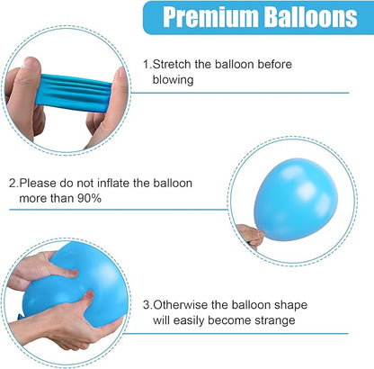 Blue Yellow Balloons, 50 Pcs 12 Inches Yellow Blue Clear Balloon, Teal Blue Metallic Clear Balloon for Girls Boy Cartoon Theme Birthday Baby Shower Wedding Party