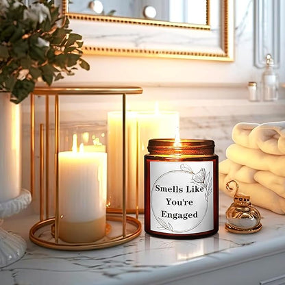 You're Engaged Candle - Engagement, Bridal Shower Gifts for Her - Relaxing Candles for Women Stress Relief - Best Gift for Newly Engaged Couples - Lavender Vanilla Soy Scented Jar Candle