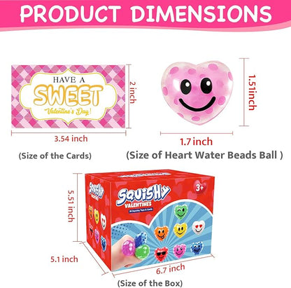 28 Pack Valentines Day Gifts for Kids ,Squishy Stress Balls Toys with Valentine Cards Classroom Prizes Exchange Gifts Prizes Valentine Party Favors Valentines Day Gifts for Kids Boy Girl