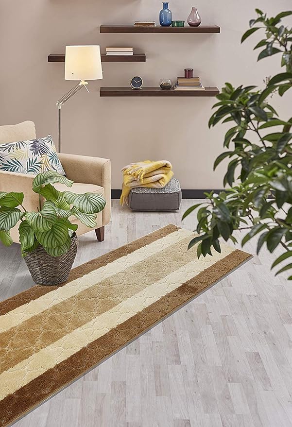 13 Ft Long Beige Kitchen Hallway Runner Rug, Non-Slip Washable 26" X 13' Rubber Backed Carpet, Custom Size Floor Mat for Entryway Stairs Bedroom Bathroom Laundry Room