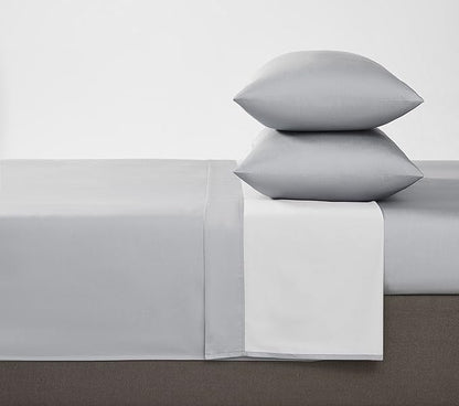 Linen Closet Luxury Cotton 1200 Thread Count Hotel Luxury 4-Piece Sheet Set, Queen, Soft Silver