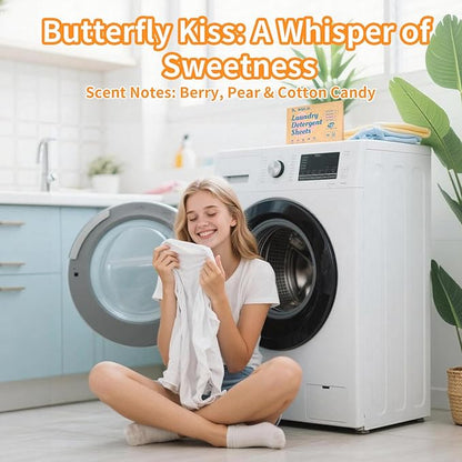 BellaLuce Laundry Detergent Sheets - Laundry Sheets, 240 Loads (304 Count (Pack of 3), Fresh Linen & Butterfly Kiss)