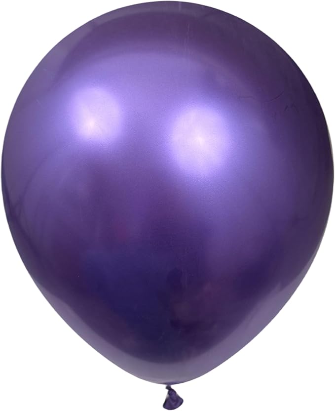 Purple Balloons 100 Pack, 12 Inch Metallic Purple Balloons For Birthdays, Weddings, Baby Showers, Holidays
