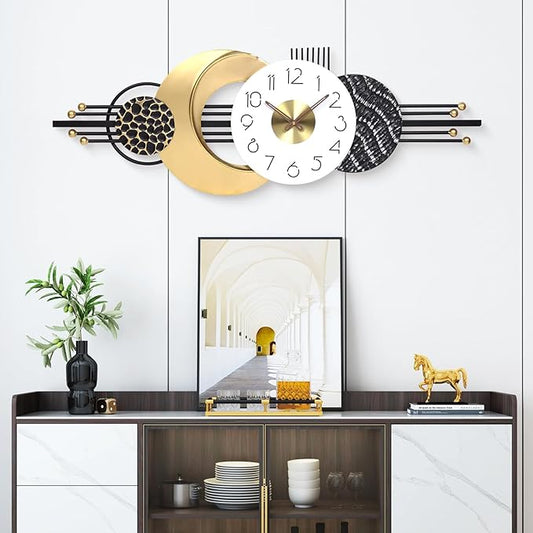38x14 Inch Modern Large Wall Clock Battery Operated, Silent Non-Ticking Decorative Analog Clocks for Living Room, Bedroom, Office, Kitchen, Entryway