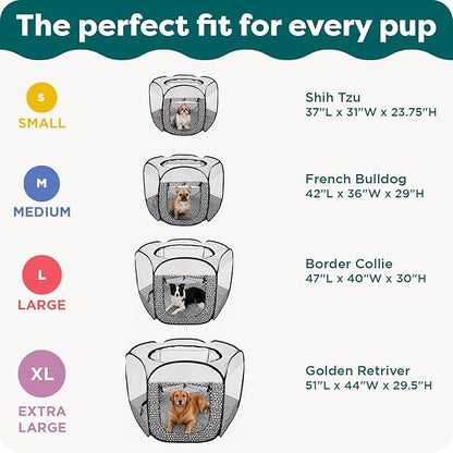 FurHaven Portable Pet Playpen for Dogs & Cats, Extra Large Indoor Kitten Playpen with Mesh Sides, Foldable Dog Playpen for Small Dogs, Pop Up Travel Dog Pen, X-Large, Gray Pebbles