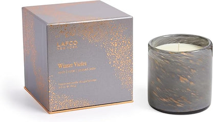 LAFCO New York 2025 Holiday Classic Candle, Winter Violet - 6.5 oz - 50-Hour Burn Time - Reusable, Hand Blown Glass Vessel - Made in The USA