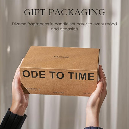 M&SENSE 6 Pack Christmas Candle Gift Set, Aromatherapy Candle Gift for Men and Women, Soy Wax Candles Home Scented, Long Lasting Amber Jar Xmas Candles for Christmas, Thanksgiving, Holiday