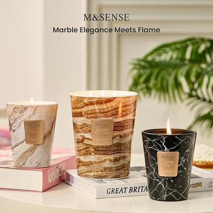 M&SENSE NoirAir Scented Candles for Home, 3-Wick Highly Scented Jar Candles, Extra Large Candle 35 Oz 150 Hours Long Lasting Burning, Relaxing Aromatherapy Candle for Stress Relief, Meditation