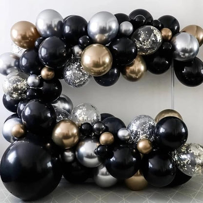 130pcs Black Balloons Different Sizes 18" 12" 10" 5" Party Latex Balloons for Birthday Graduation Baby Shower Anniversary New Year Holiday Party Decorations