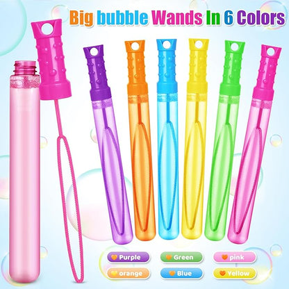 Bubble Wand, 72 Pcs Bubble Wands Bulk in 6 Colors, Bubble Party Favors for Kids, Summer Toys, Indoor Outdoor Activity, Themed Birthday, Wedding, for Girls & Boys