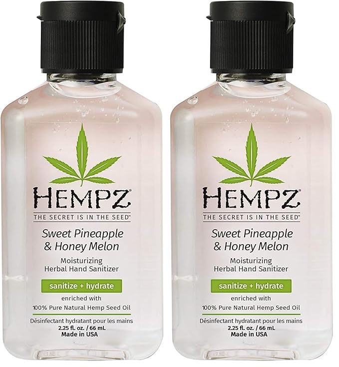 Hempz Sweet Pineapple & Honey Melon Moisturizing Herbal Hand Sanitizer (Pack of 2)