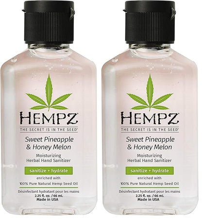 Hempz Sweet Pineapple & Honey Melon Moisturizing Herbal Hand Sanitizer (Pack of 2)