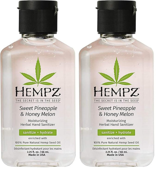 Hempz Sweet Pineapple & Honey Melon Moisturizing Herbal Hand Sanitizer (Pack of 2)