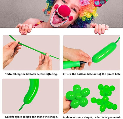 Green 260 Long Thickening Balloons for Tying Balloon Arch, Twisting Latex Animals Magic Modeling Skinny Birthday Balloons for Kid‘s Party Wedding Decoartion 100pcs