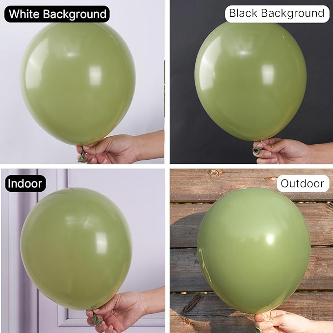 PartyWoo Sage Green Balloons 50 pcs 12 Inch Matte Sage Olive Green Boho Neutral Eucalyptus Latex Helium Balloons for Wedding Baby Shower Gender Reveal Birthday Graduation Party Decorations Green-F11