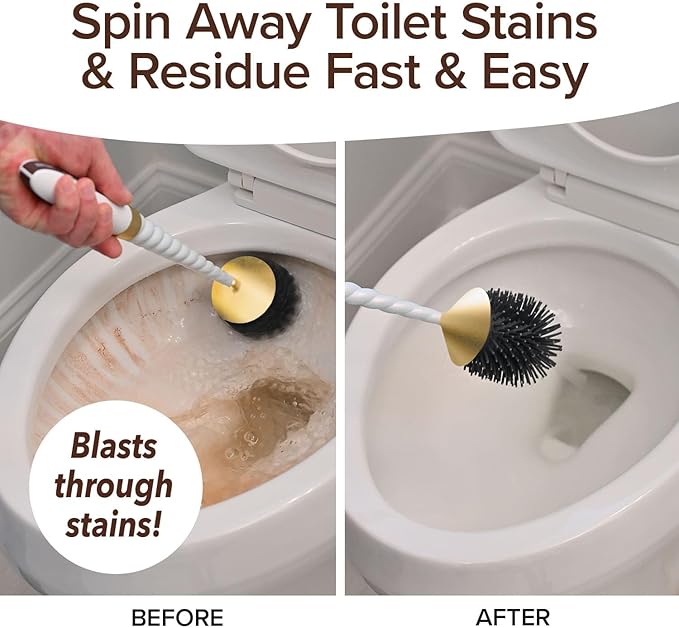 Horsepower Unicorn, AS-SEEN-ON-TV, Motorized Toilet Brush, Powerful Spinning Action (Unicorn Gold)