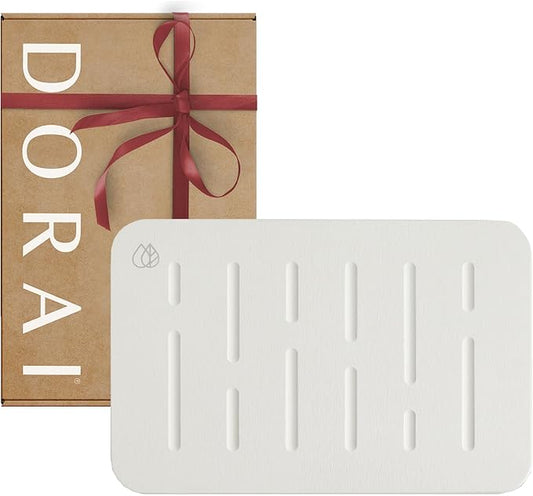 Dorai Home Bath Stone Mat 23.6"x15.4" – Luxury Diatomite Stone Mat, Quick-Dry, Non-Slip, Rain Sandstone