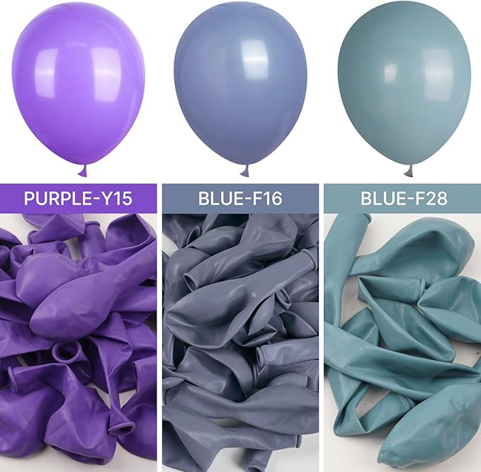 PartyWoo Dusty Blue Balloons 50 pcs 12 inch Boho Blue Balloons for Graduation Wedding Baby Shower Gender Reveal Anniversary Birthday Party Decorations Blue-F16