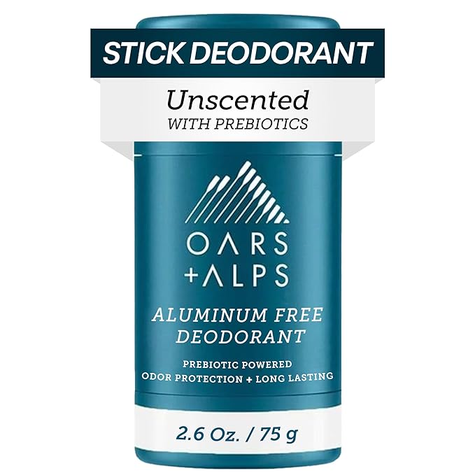 Oars + Alps Aluminum Free Deodorant for Men and Women, Dermatologist Tested and for Sensitive Skin, Travel Size, Unscented, 1 Pack, 2.6 Oz