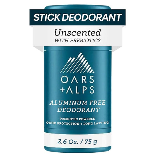Oars + Alps Aluminum Free Deodorant for Men and Women, Dermatologist Tested and for Sensitive Skin, Travel Size, Unscented, 1 Pack, 2.6 Oz