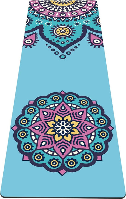 nuveti Yoga Mat Print Extra Thick TPE Non Slip Fitness Exercise Mat with Carrying Bag,72"x24" Extra Thick 6MM Exercise & Workout Mat for Yoga, Pilates Fitness and Floor Exercises